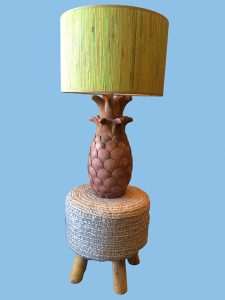 pineapple lamp&3legged stool- Botanical Grace - Yeronga